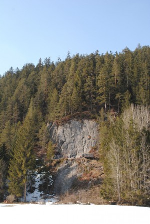 Blick auf die Kletterwand in Kraichen